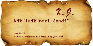 Kálmánczi Jenő névjegykártya